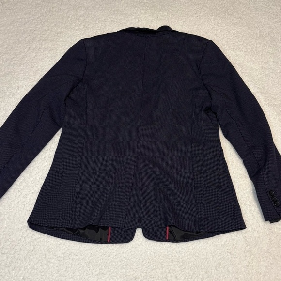 Ann Taylor Women Navy Polka Dot One Button Blazer Jacket - Picture 8 of 11